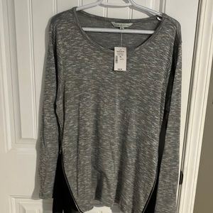 CLEO Haachi SWEATER TOP Side Zips GREY Sz XLP